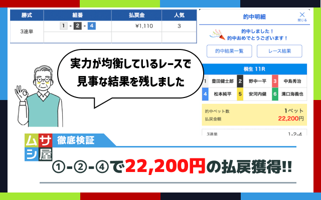 ヴィーナスボートの無料予想で22,200円の払戻を獲得